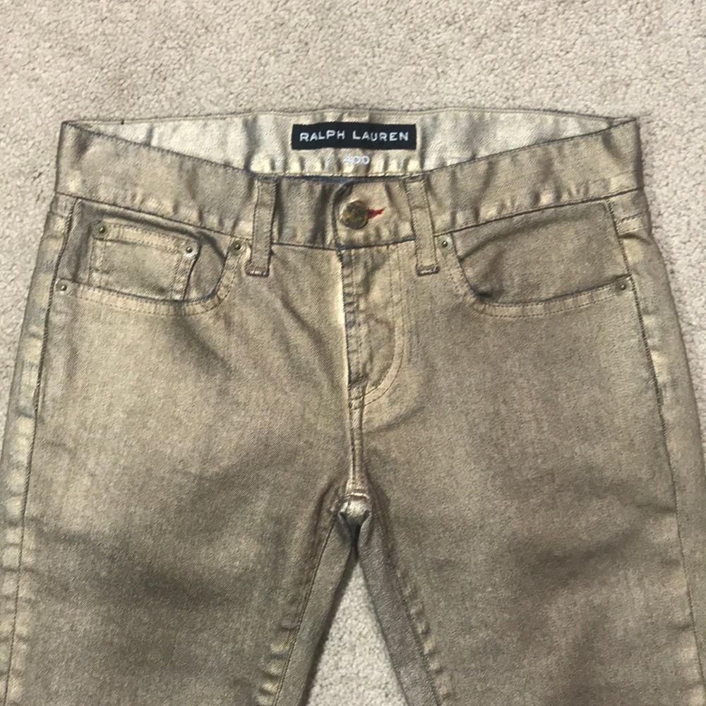 RL Black Label Cropped Matchstick Metallic Jeans - Picture 3 of 8